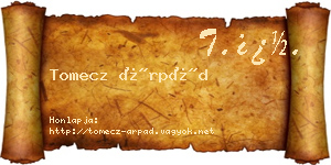 Tomecz Árpád névjegykártya