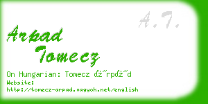 arpad tomecz business card